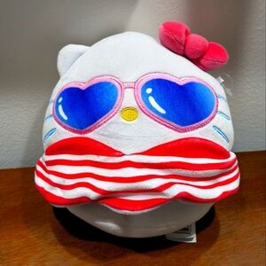 Hello Kitty Squishmallows Summer Sanrio Kellytoy Plush 8” 2023 Sunglasses
